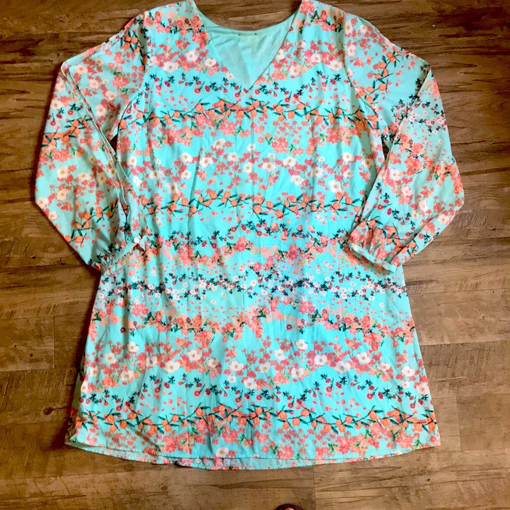 Blue floral dress